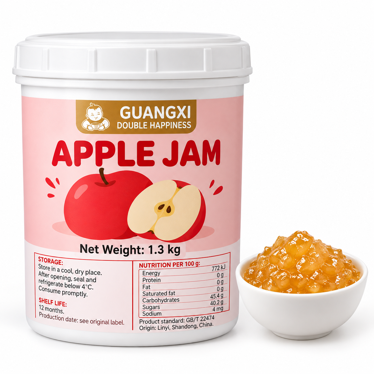 Guangxi Double Happiness Apple Jam – 1.3 kg